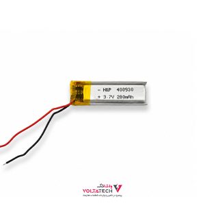 باتری لیتیوم پلیمر 3.7v ظرفیت 280mA ابعاد400930