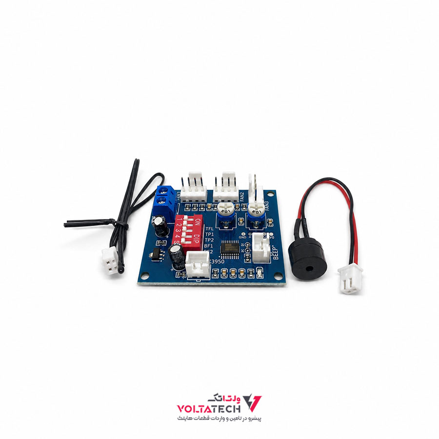 25CC ماژول کنترل دور فن 12 ولت سه کاناله PWM دارای NTC مدل HW-585