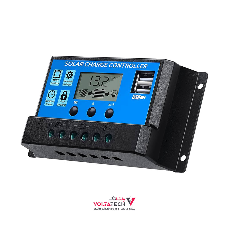 104624 کنترلر دیجیتال شارژ خورشیدی 24-12 ولت 20 آمپر دارای LCD مدل Solar-Pro