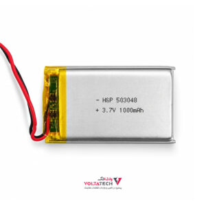 باتری لیتیوم پلیمر 3.7v ظرفیت 1000mA ابعاد 503048
