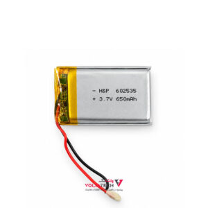 باتری لیتیوم پلیمر 3.7v ظرفیت 1000mA ابعاد 602535