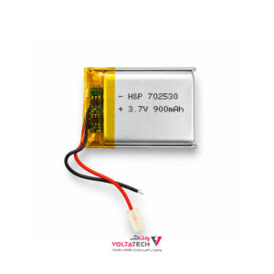 باتری لیتیوم پلیمر 3.7v ظرفیت 900mA ابعاد 702530