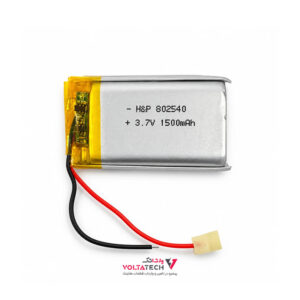 باتری لیتیوم پلیمر 3.7v ظرفیت 1500mA ابعاد 802540